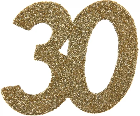 Tal konfetti stor 30 guld