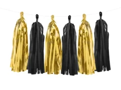 Tassel Folieguirlande 2 m Guld-Sort