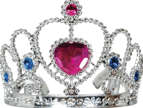 Tiara sølv børn - Pink hjerte