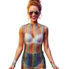 T-shirt i multifarvet mesh