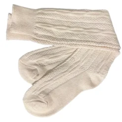 Tyroler strømper i strik - lange lys beige
