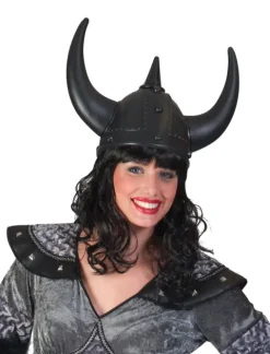 Vikinghjelm med horn SORT