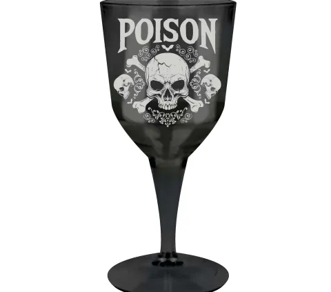 Vinglas i sort plast - Poison