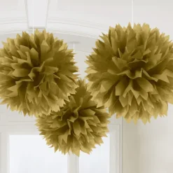 Væv pompom ø 40cm Guld 3stk