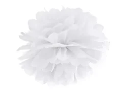 Væv pompom ø 25 cm Hvid
