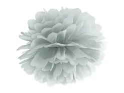 Væv pompom ø 25 cm Sølvfarvet