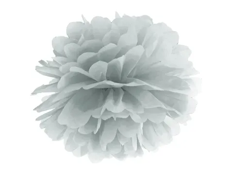 Væv pompom ø 25 cm Sølvfarvet