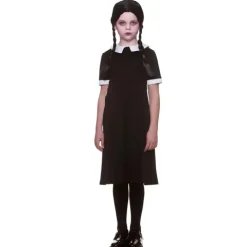 Wednesday pige kostume med paryk