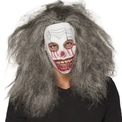 Zombie Klovnemaske med Hår