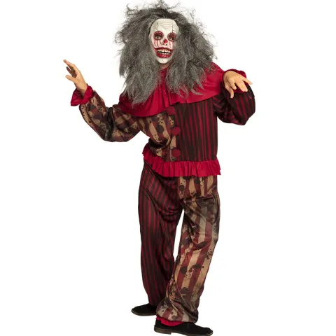 Zombie Klovnemaske med Hår