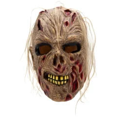 Zombie latex maske med hår